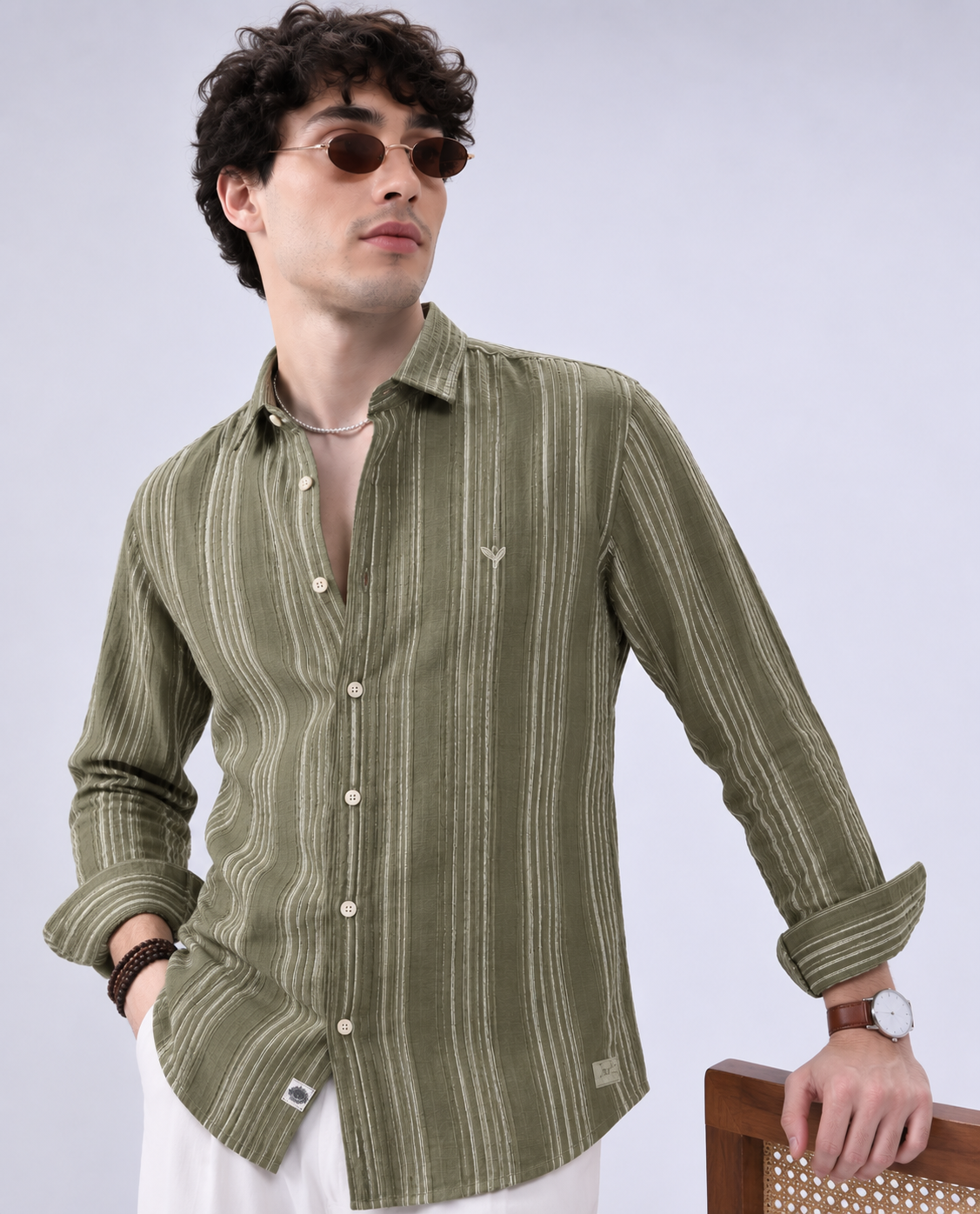 Premium Casual Shirt - Olive Green