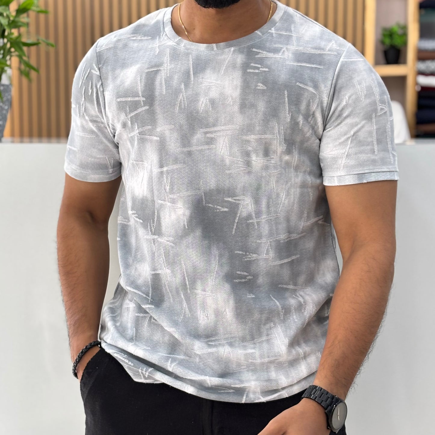 Imported Tie Dye Half-Tshirt white