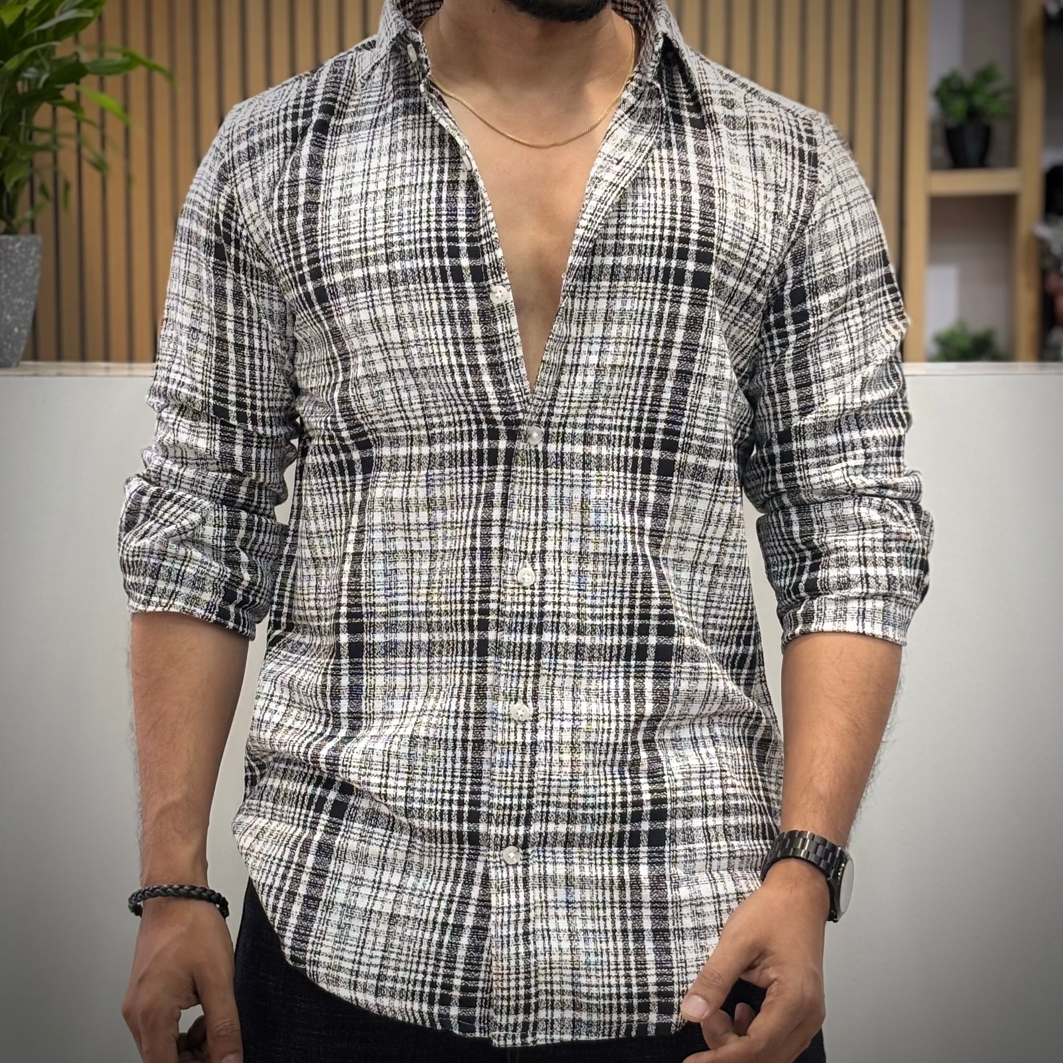 Checked Cotton Casual Shirt