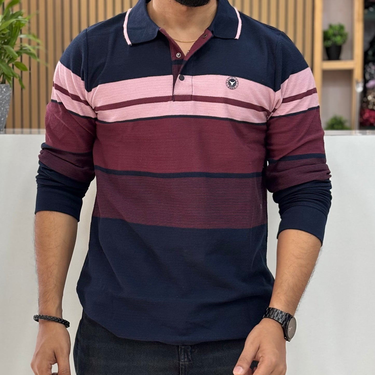 Stripes Collar T-shirt