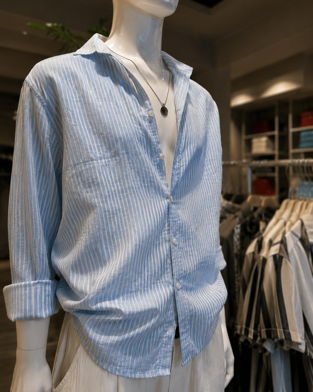 Stripe Cotton Linen Shirt