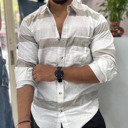 Beige Stripe Shirt