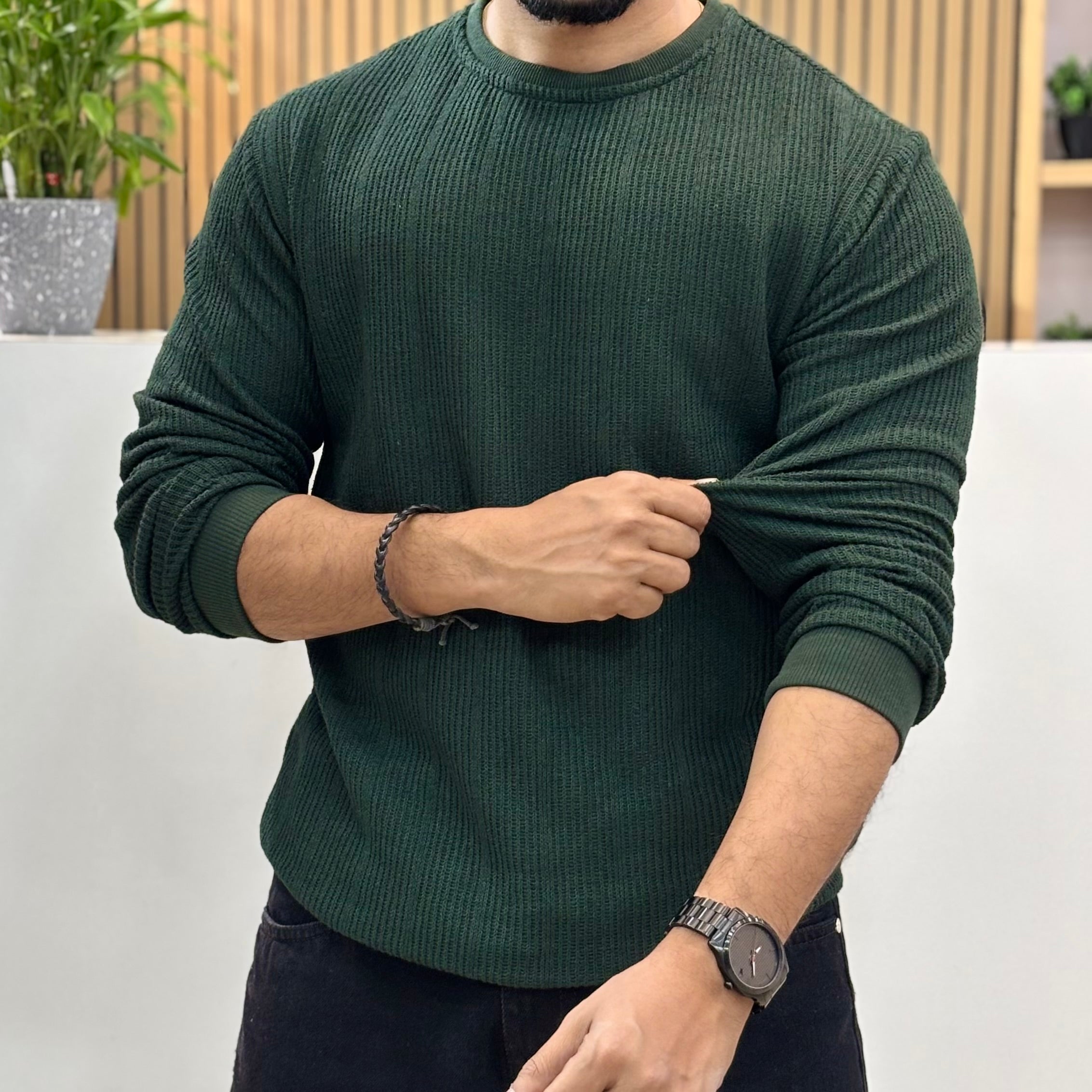 Premium Knit Crew Neck Tshirt - Green