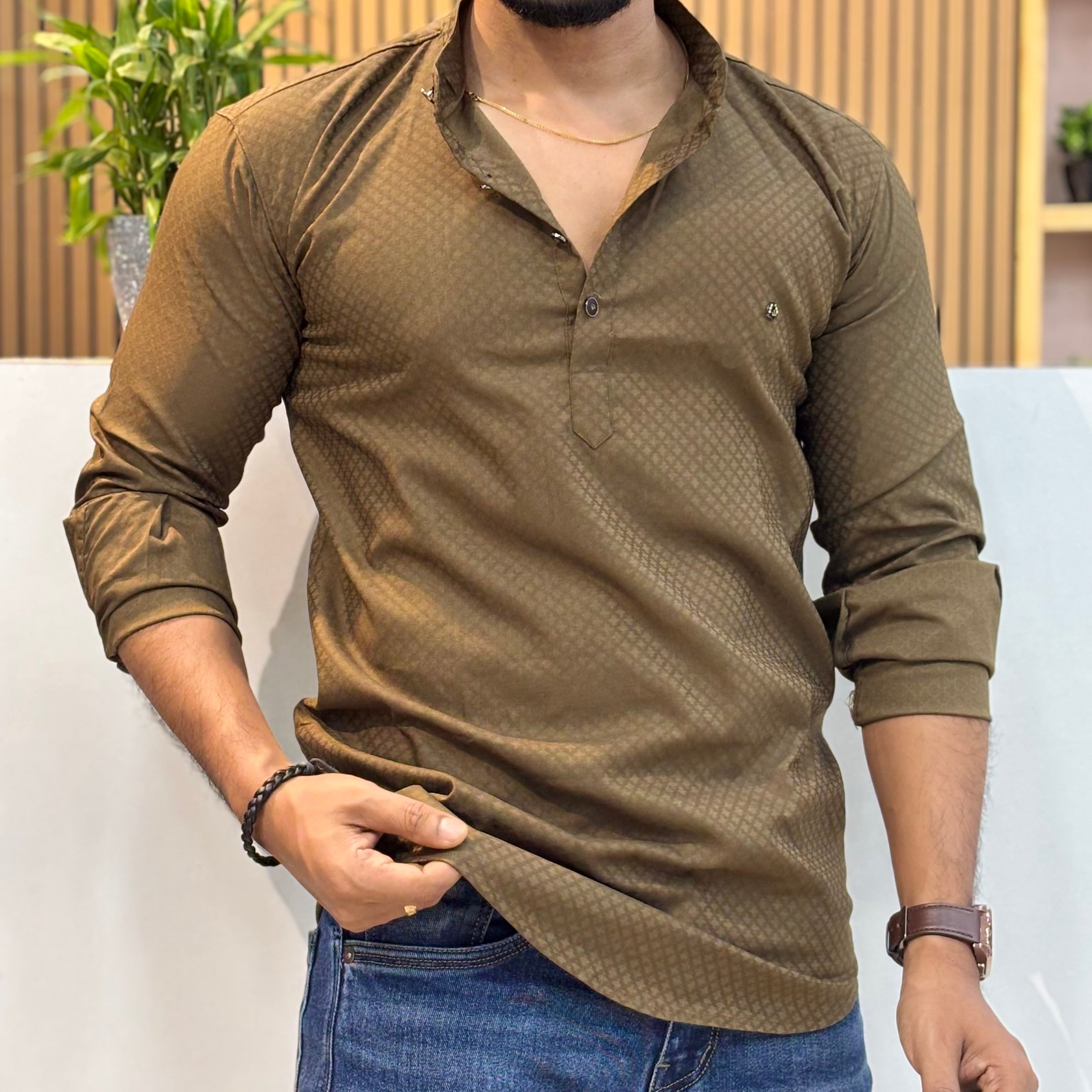 Mehndi Green IMP Short Kurta