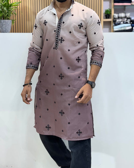 Premium Dual-Tone Embroidery  Kurta