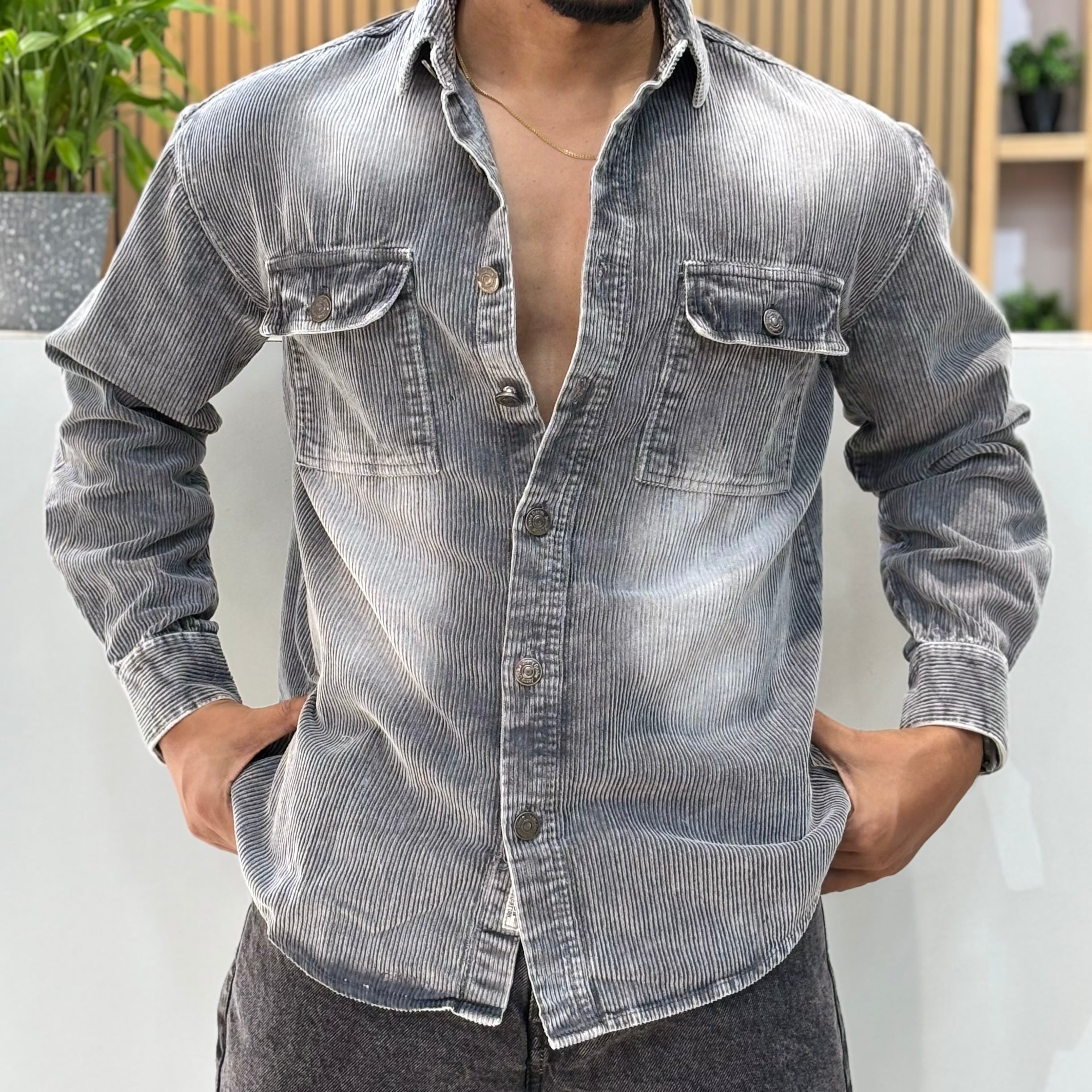 Premium Corduroy Double Pocket Shirt
