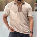 Premium Ribbed Polo T-Shirt - Soft Ivory