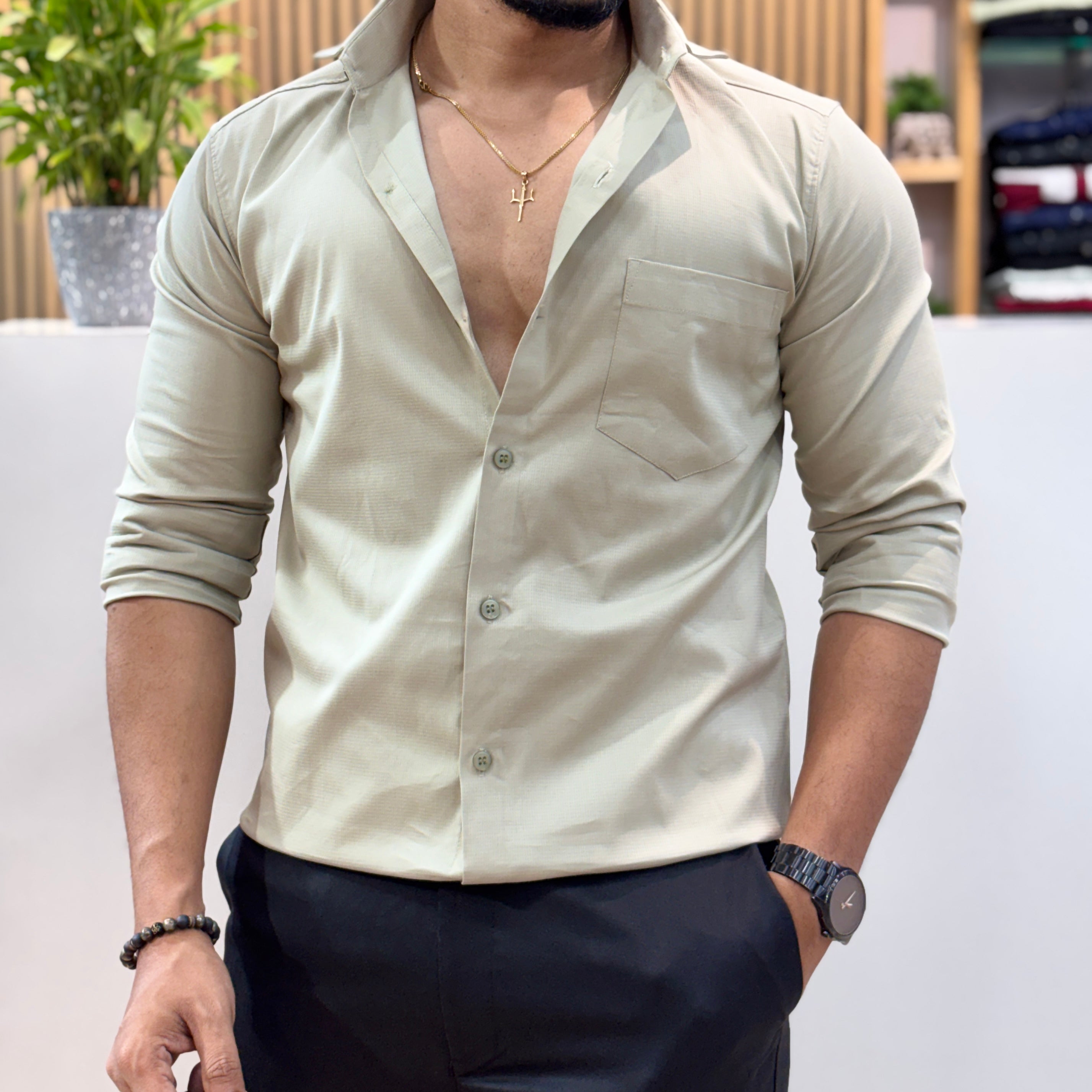 Men’s Solid Shirt Sage