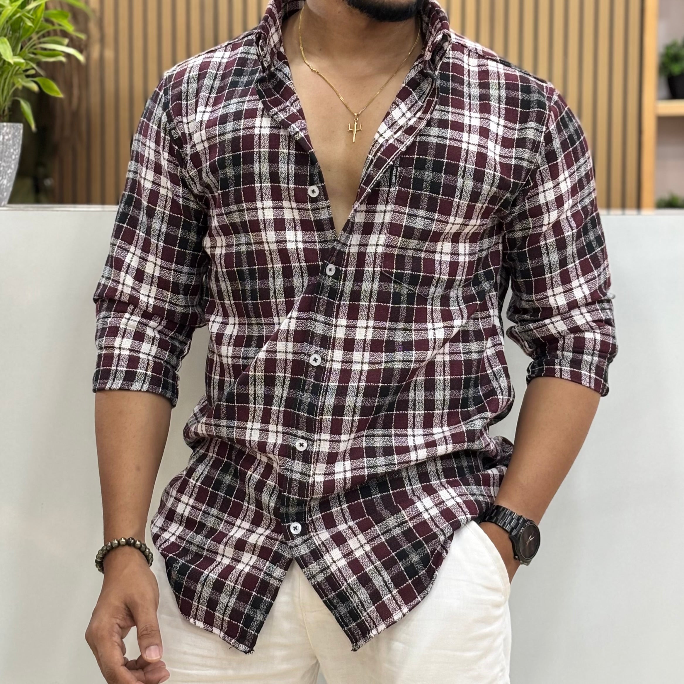 Cotton Check Shirt for Men