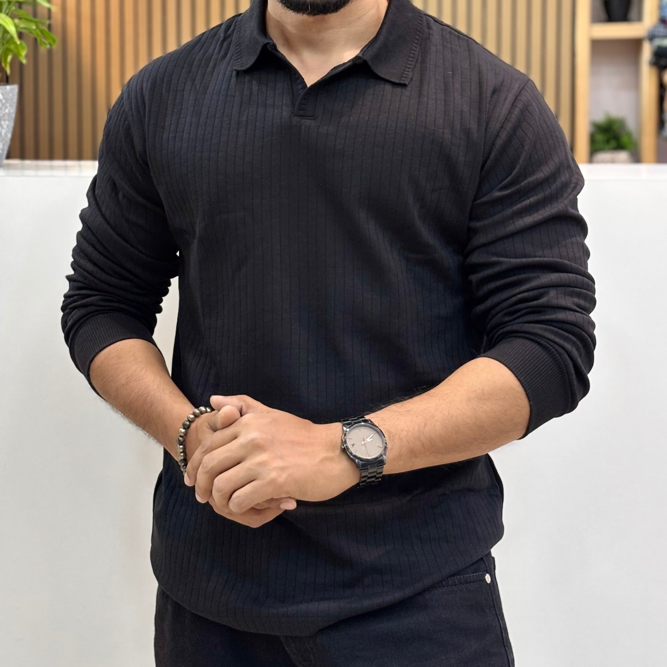 Black Old Money Polo T-Shirt