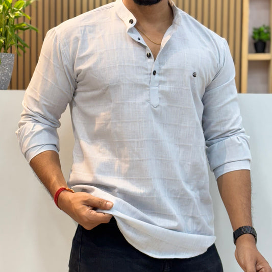 Linen Grey Short Kurta