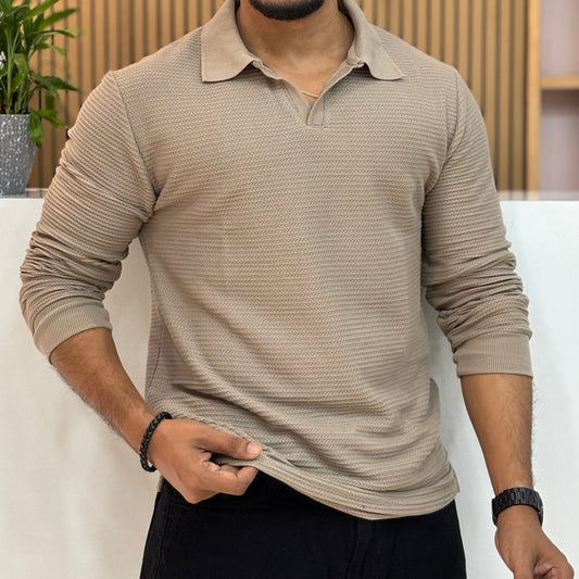 Full Sleeve Chestnut Polo T-Shirt