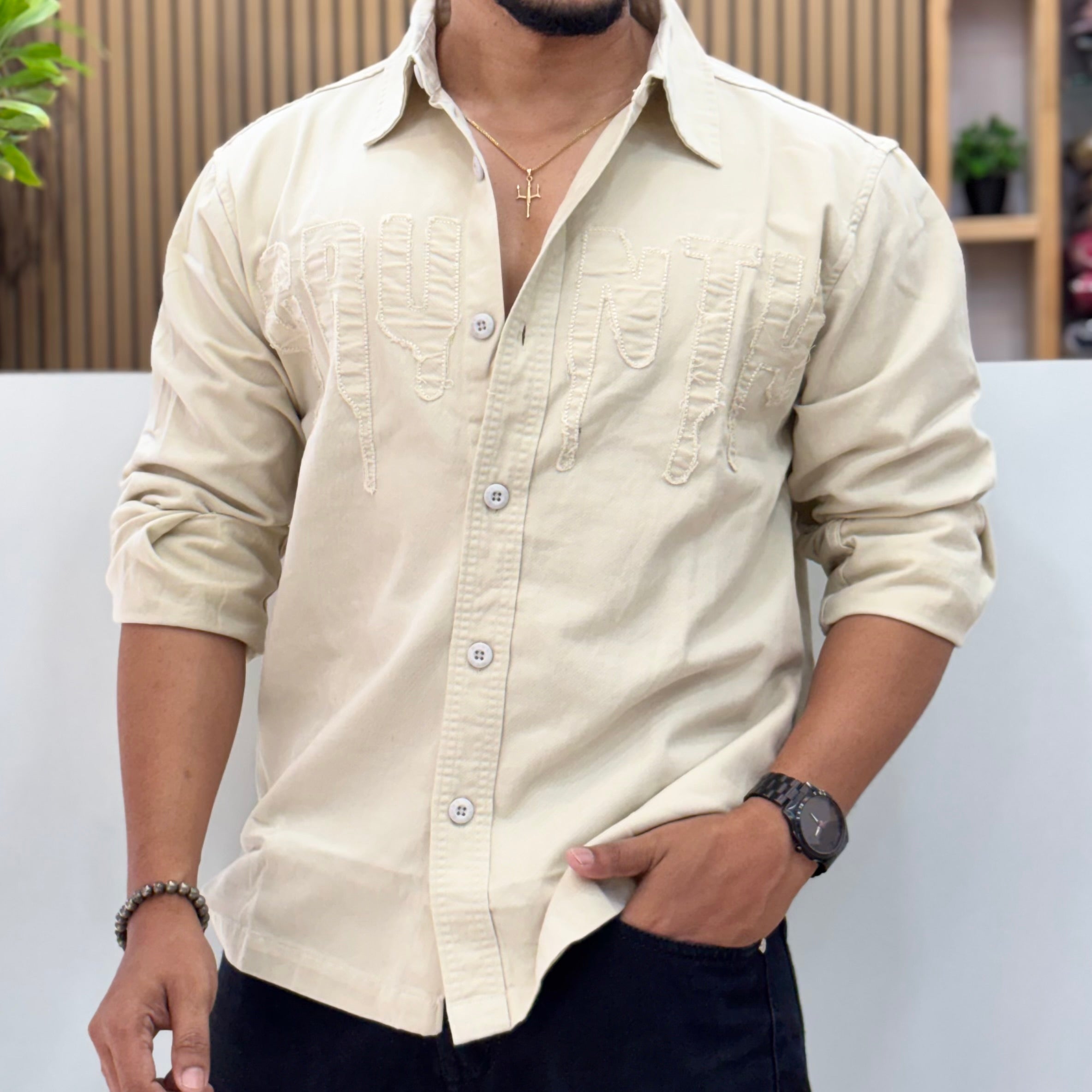Boxy Fit Embroidered Shirt