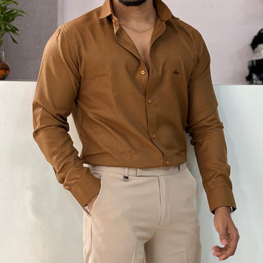 Self Design Party Wear Cord Shirt