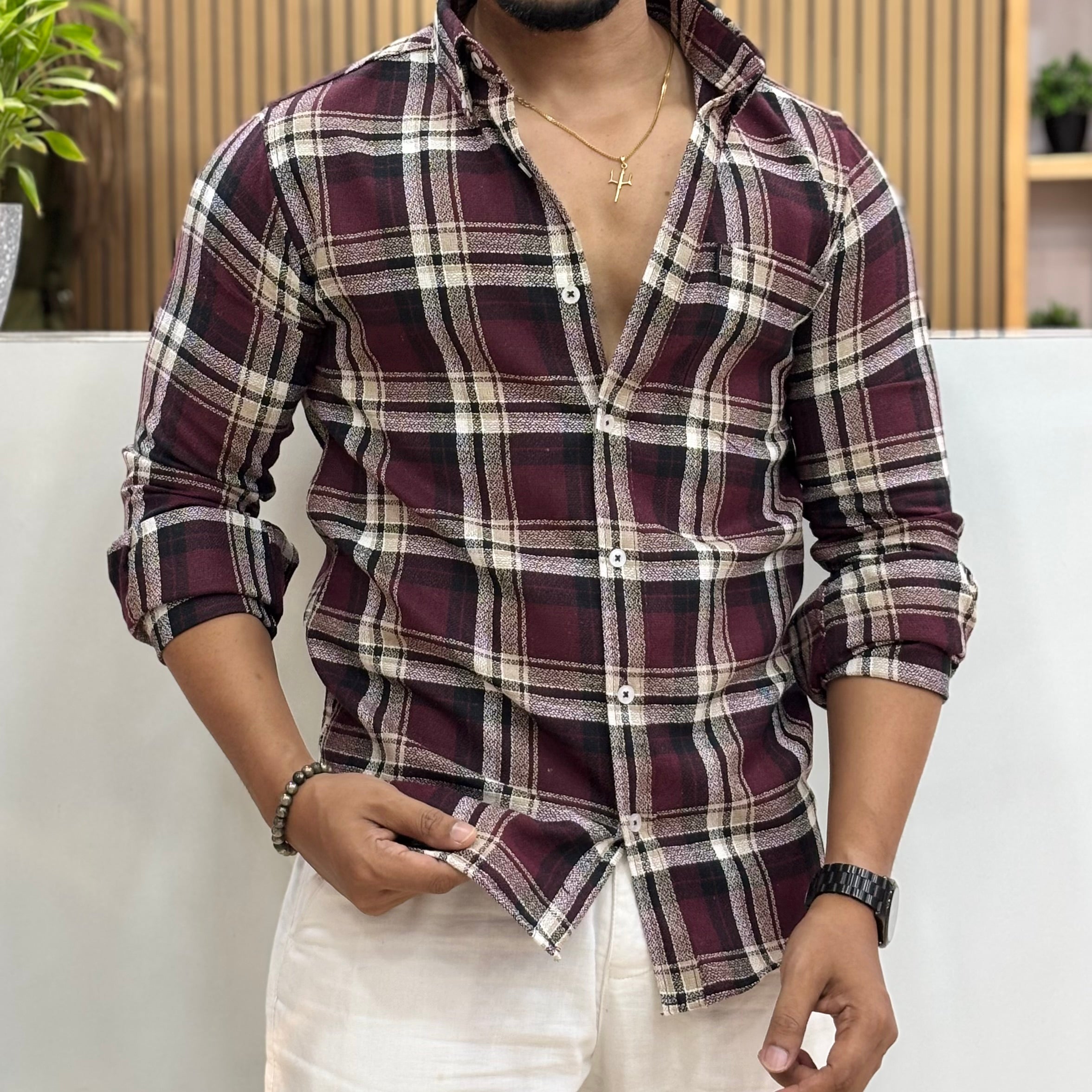 Cotton Check Shirt for Men
