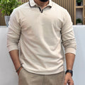 Textured Open-Placket Polo T-shirt