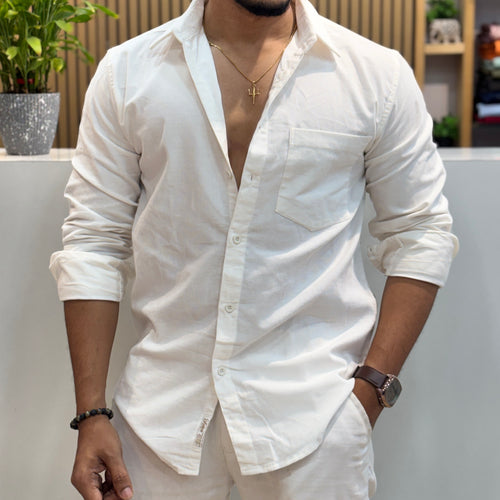 Corduroy Shirt for Men | Classic White