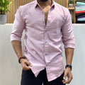 Premium Textured Cotton Shirt – Blush Pink