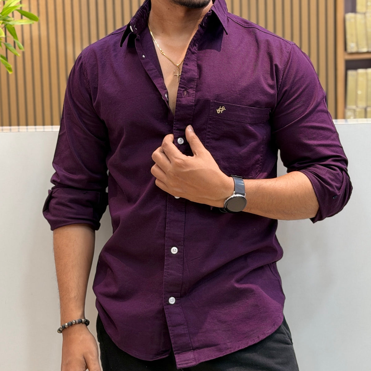 Cotton Casual Shirt - Purple