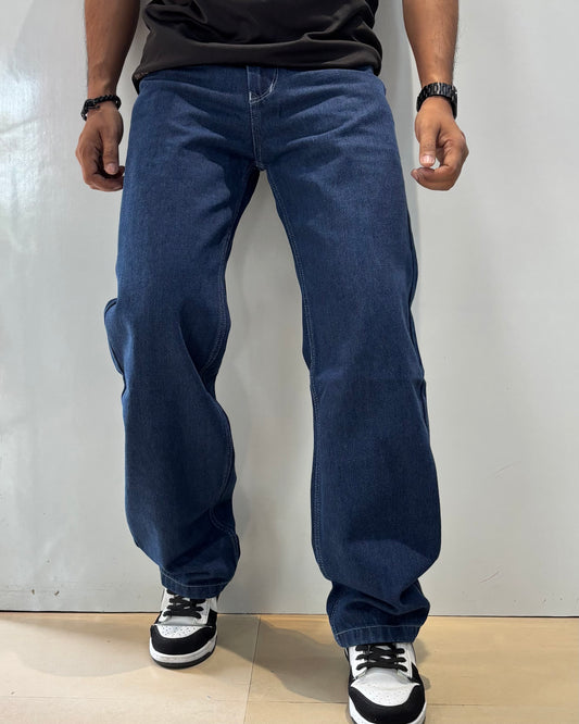 Men's Dark Blue Loose Fit Jeans