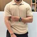 Premium Textured Polo T-Shirt - Beige