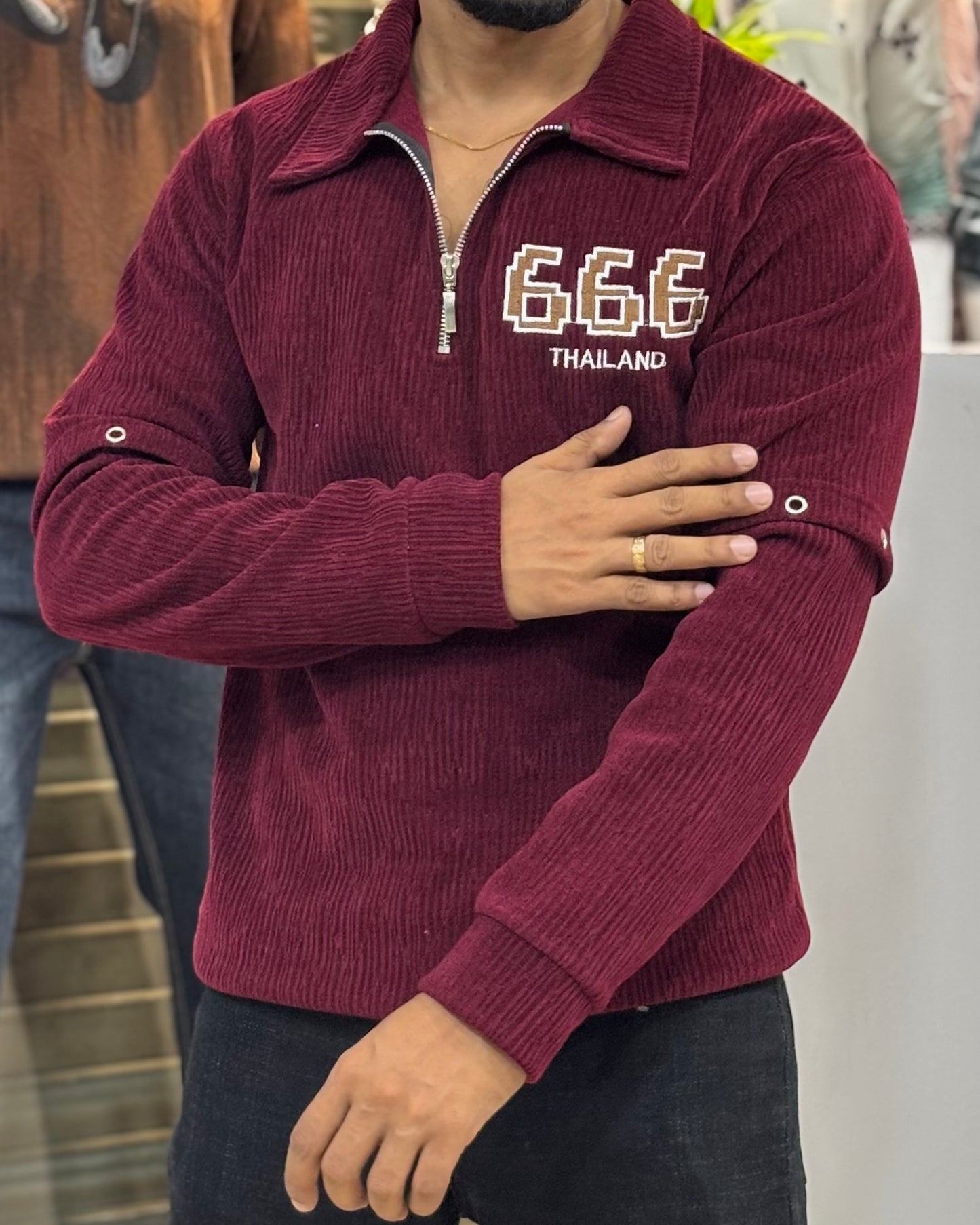 IMP Polo Zipper T-shirt Bordeaux