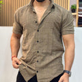 Linen Checks Half Sleeve Shirt