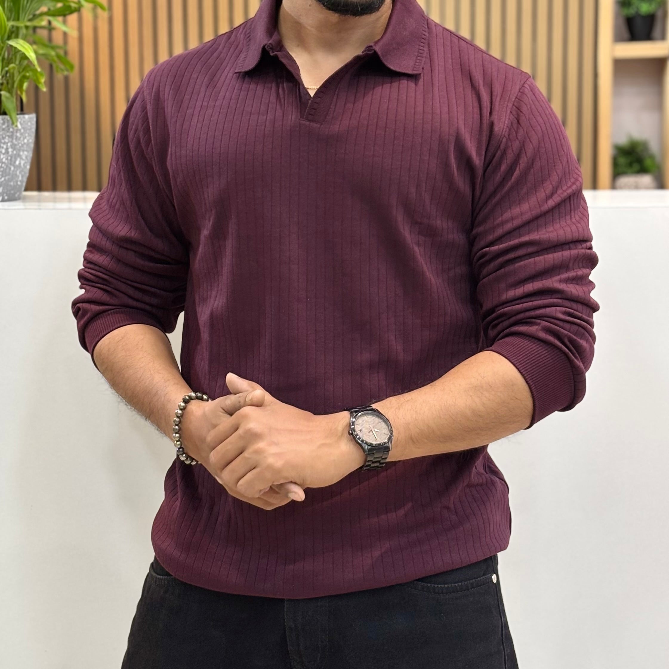 Wine Old Money Polo T-Shirt