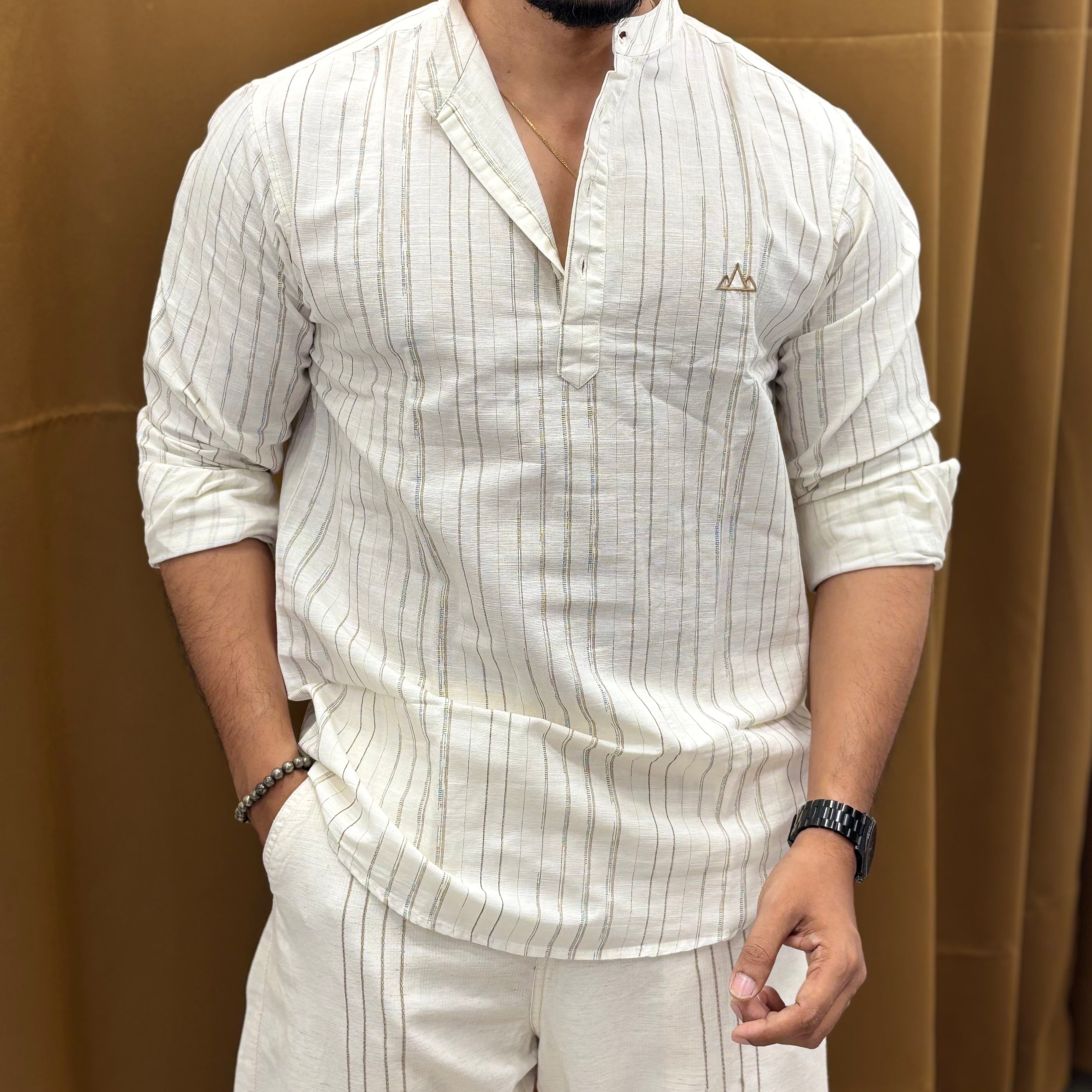 Premium Striped Cotton Kurta