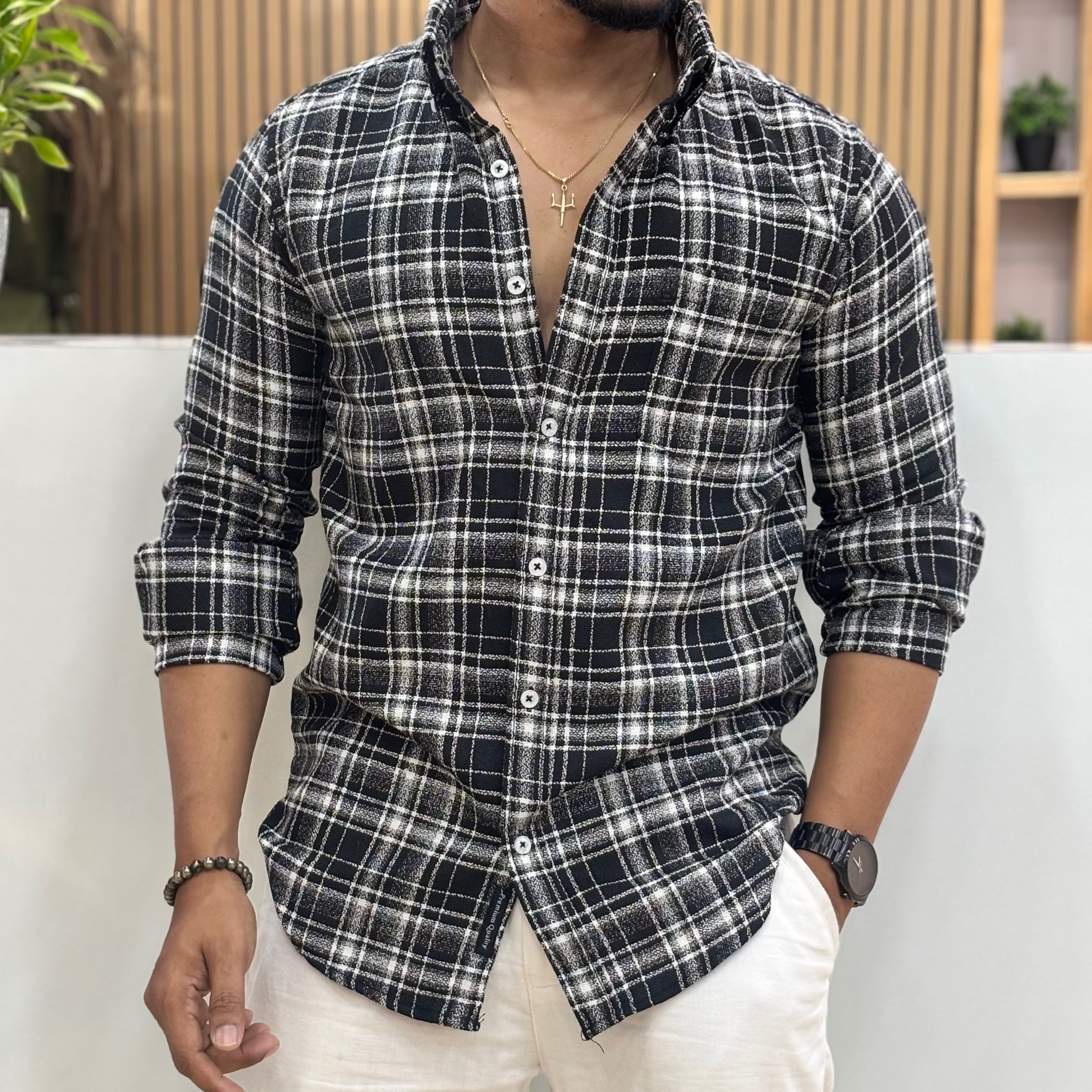 Cotton Check Shirt for Men
