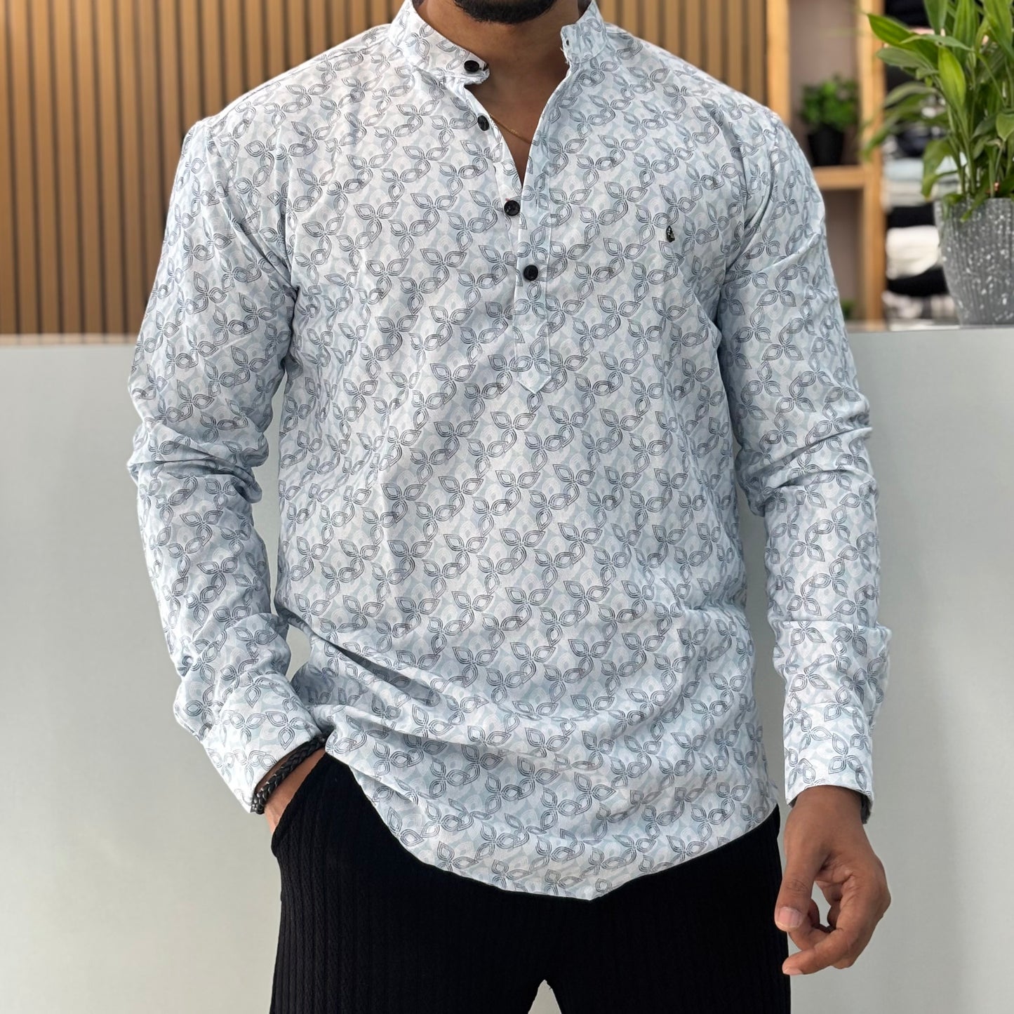 IMP Floral Print Short Kurta Blue