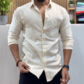 Premium Textured Cotton Shirt – Cream