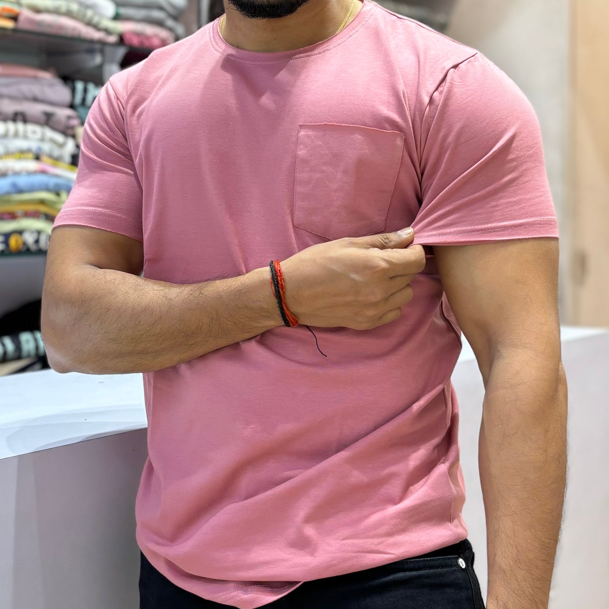 Dusty Pink Scoop Neck Pistachio Tee OMART FASHION dusty-pink-scoop-neck-pistachio-tee-omart-fashion