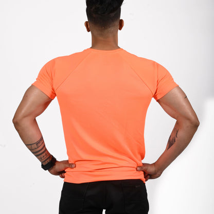 Aura Textured T-shirt Neon Orange