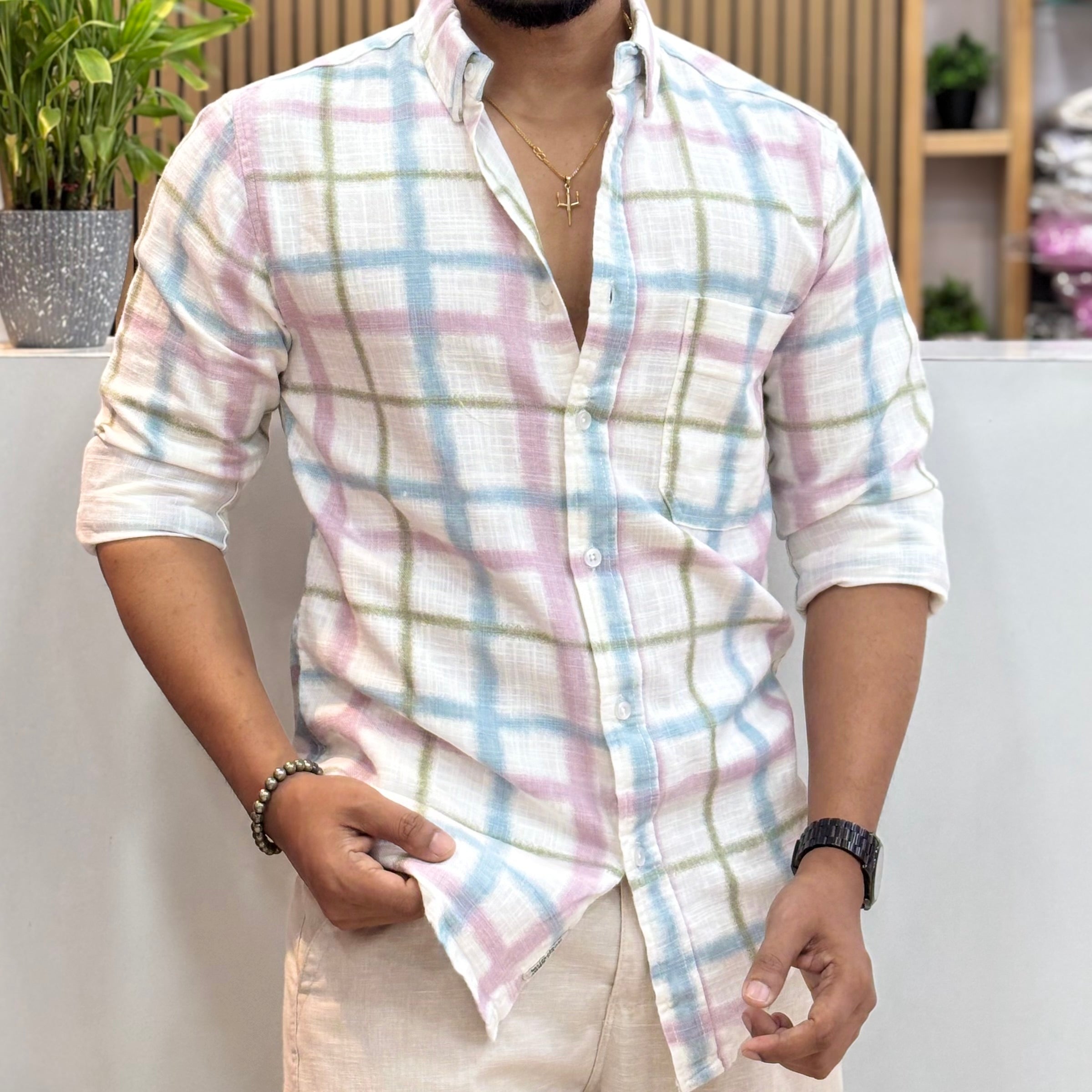 Pastel Multicolor Plaid Shirt