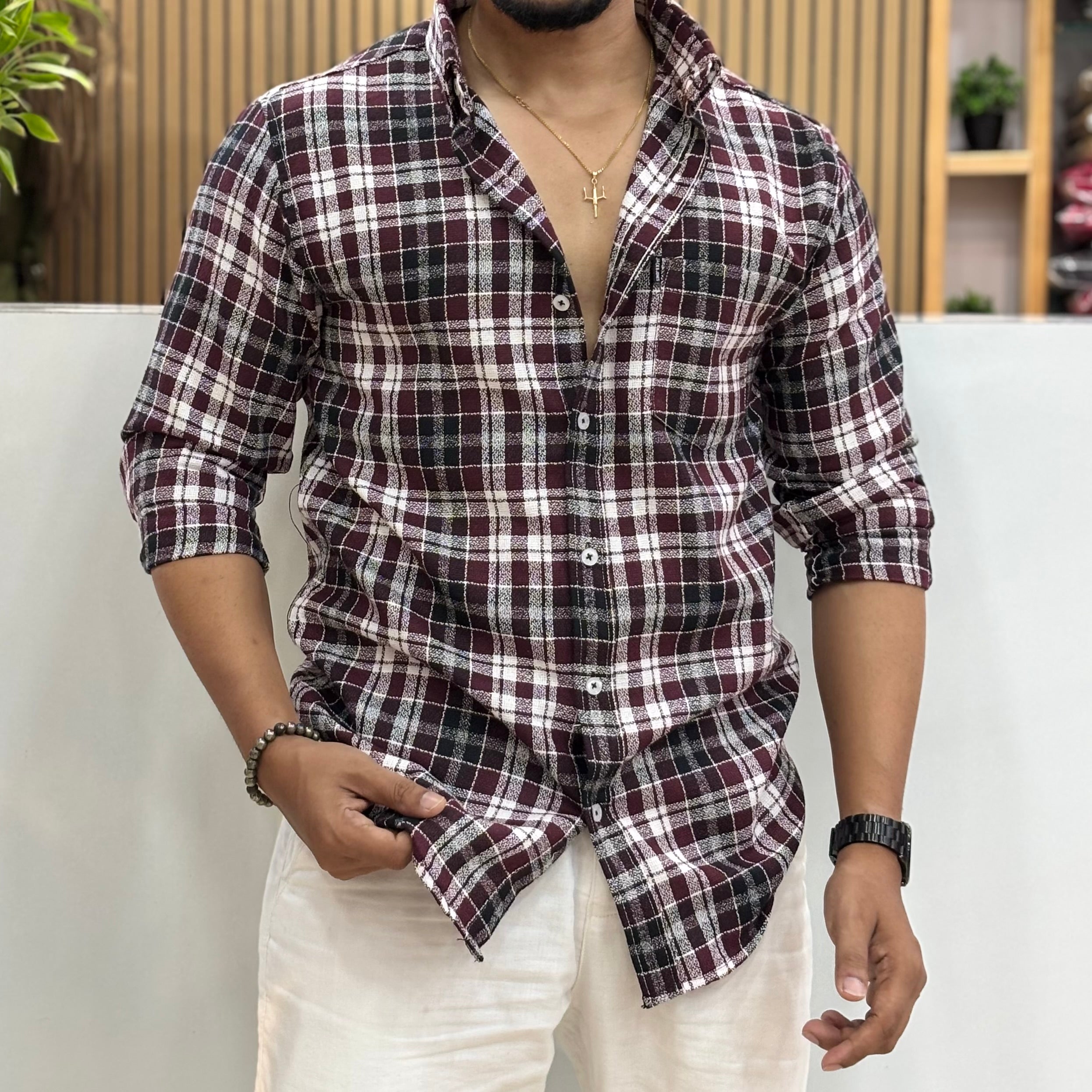 Cotton Check Shirt for Men