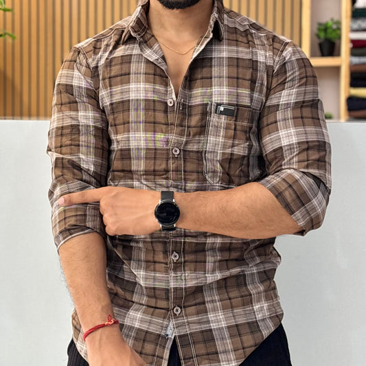 Brown Check Shirt
