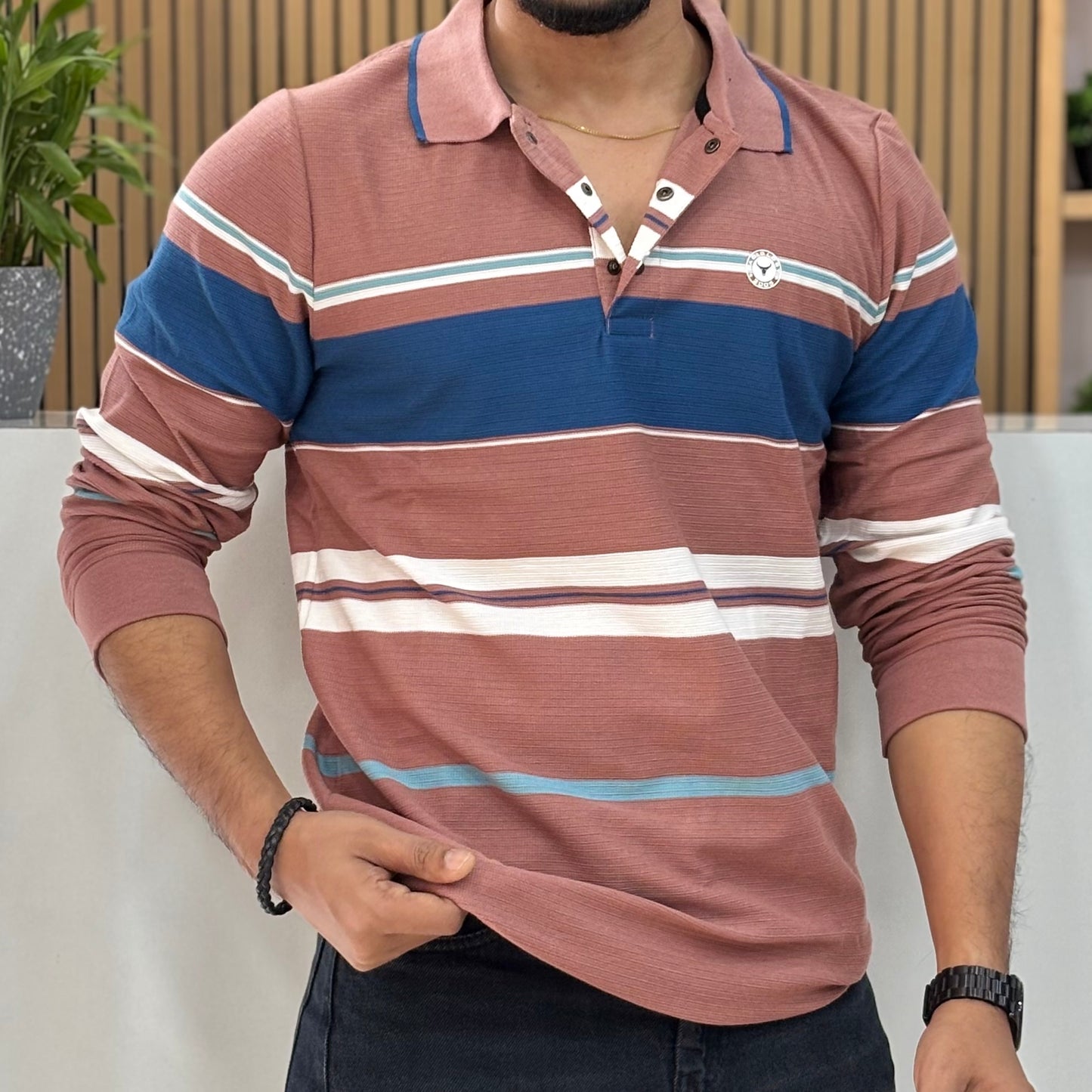 Stripes Collar T-shirt