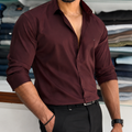 Premium Satin Solid Shirt - Wine