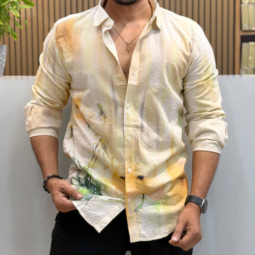 Abstract Watercolor Printed Shirt