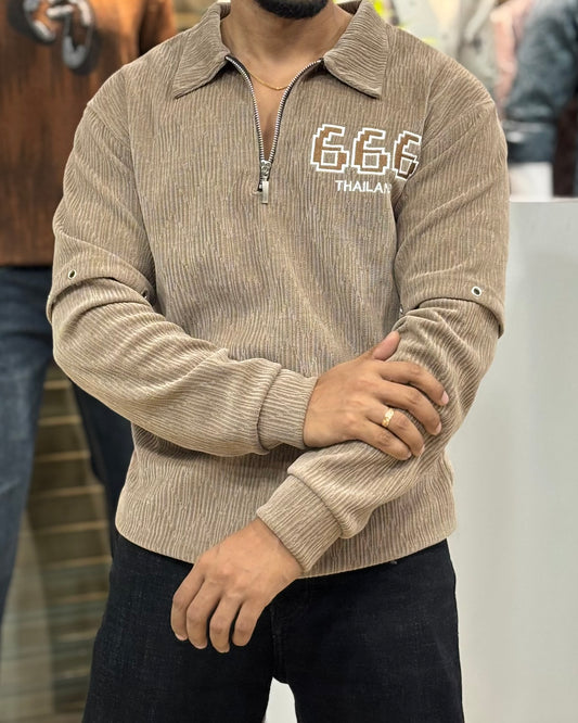 IMP Polo Zipper T-shirt Tan