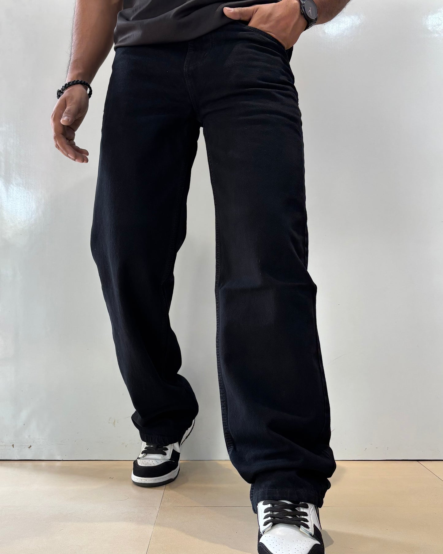 Men's  Black Loose Fit Jeans
