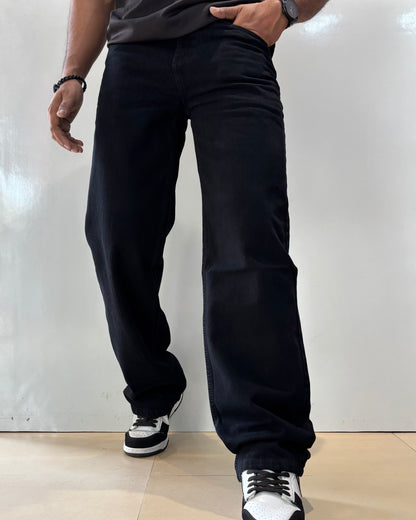 Men's  Black Loose Fit Jeans