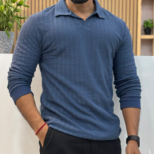 Blue Old Money Polo T-Shirt