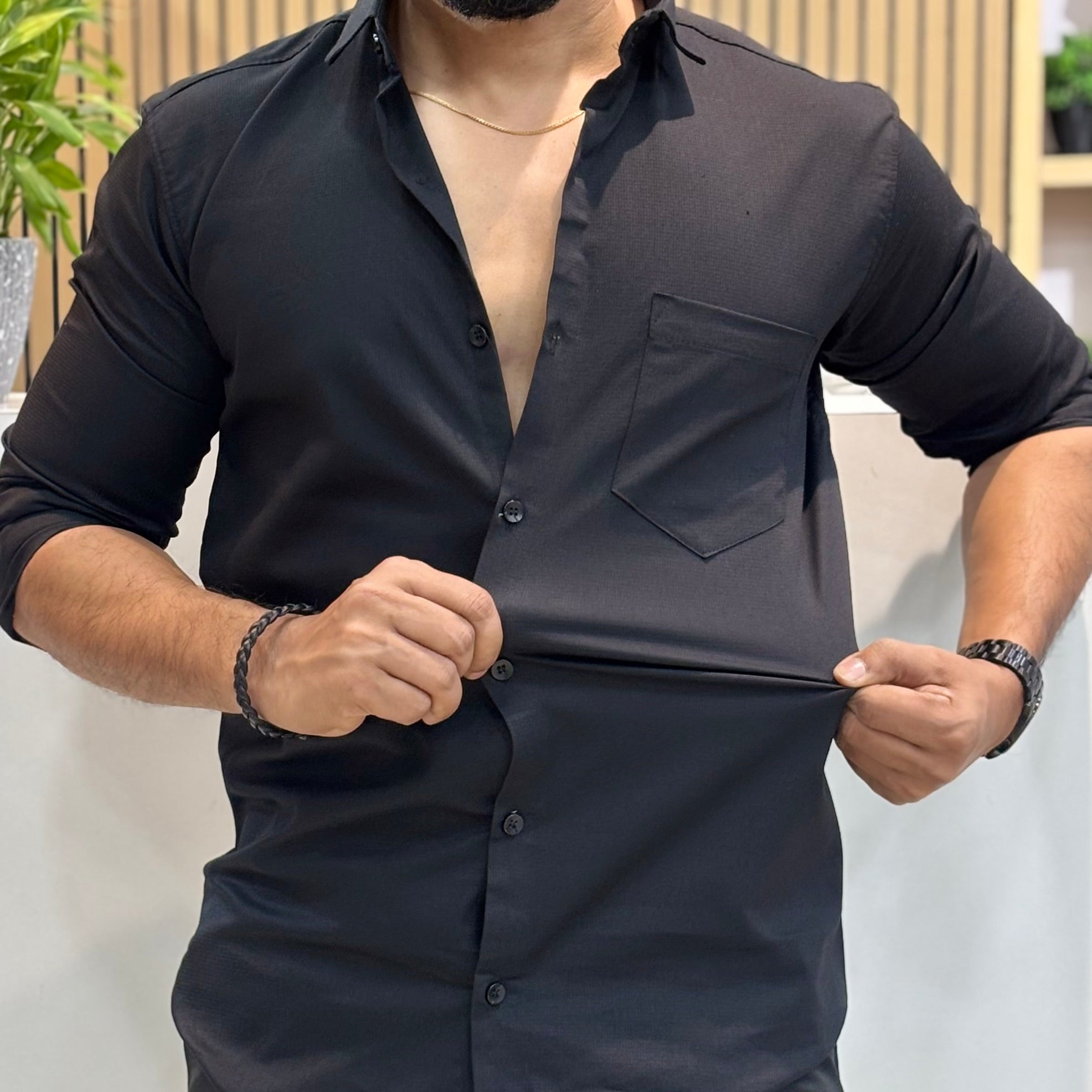 Premium Men’s Solid Shirt Black