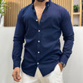 Blue Linen Blend Shirt