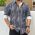 Charcoal Grey Striped Premium Shirt