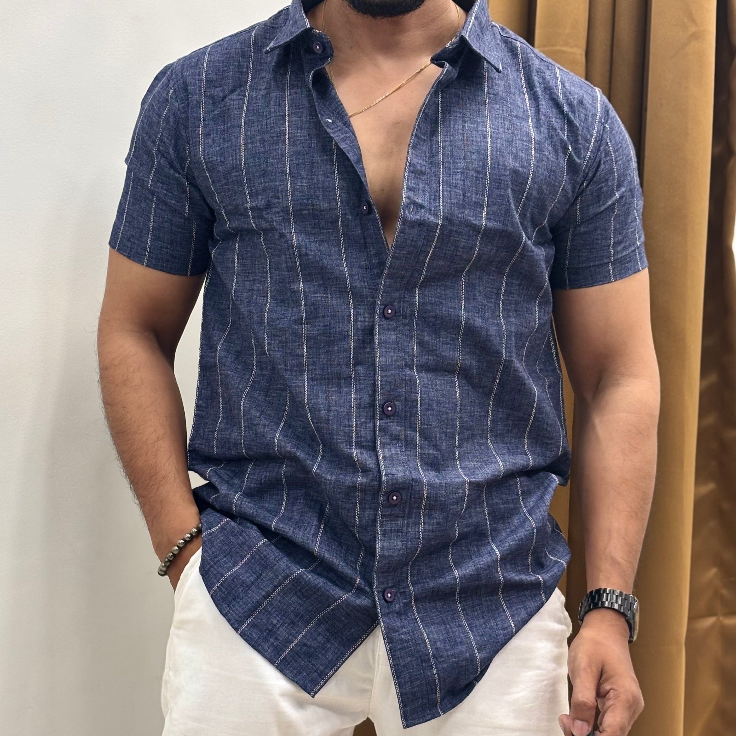 Men’s Half Sleeve Stripe Shirt