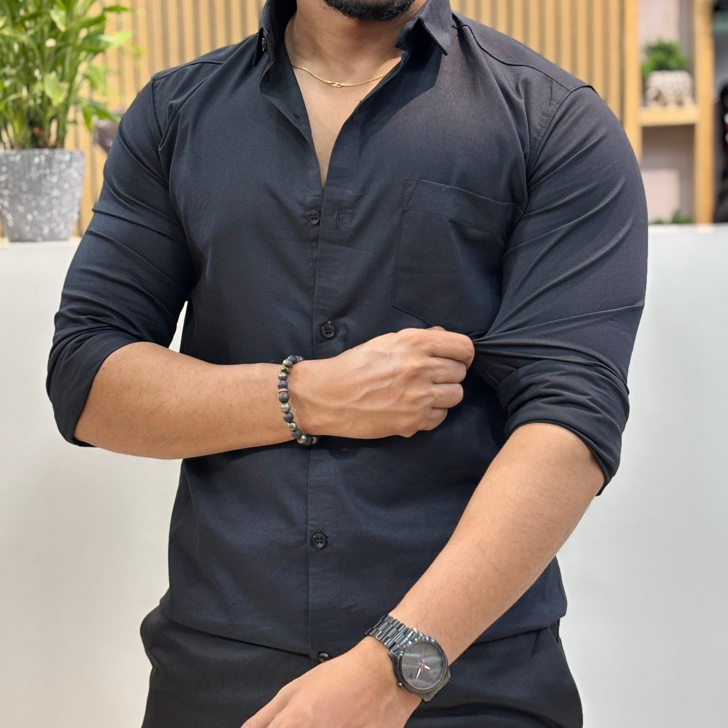 Men’s Solid Shirt Black