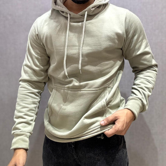 Solid Full Sleeve Hoodie Light Pista